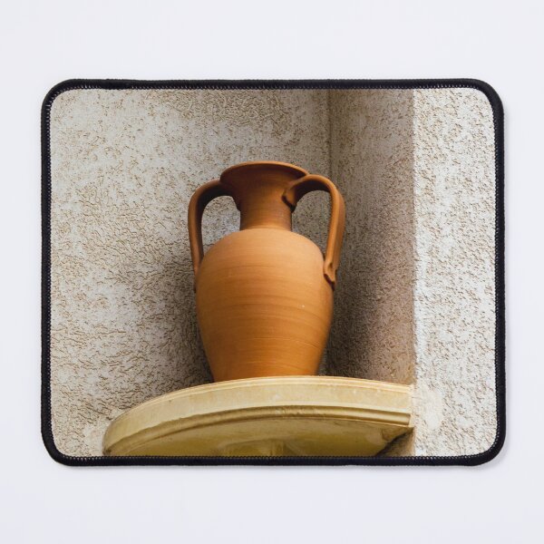 Item preview, Terracotta Amphora On Wall Niche Shelf — Rustic Pottery Vase Architectural Exterior Decor designed and sold by Nmallia.