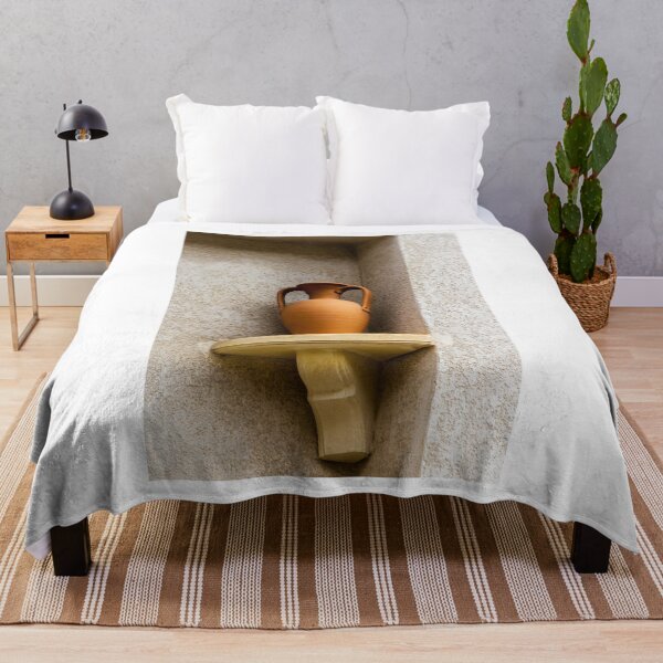 Item preview, Terracotta Amphora On Wall Niche Shelf — Rustic Pottery Vase Architectural Exterior Decor designed and sold by Nmallia.