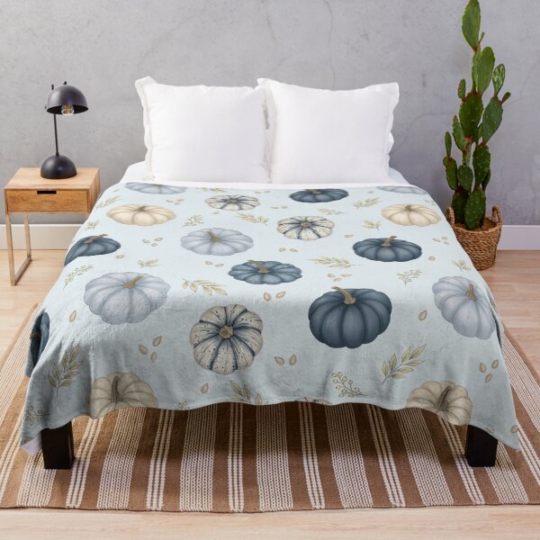 Item preview, Cozy Blue Pumpkins Fall Pattern - Cute Autumn Harvest Repeating Design designed and sold by katemaxi.