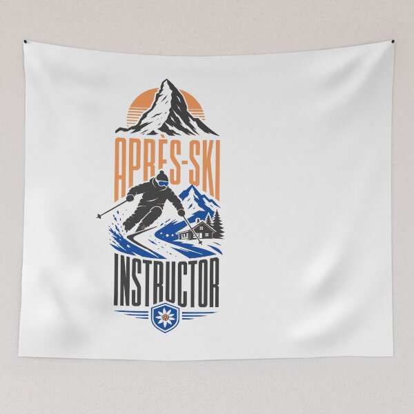 Item preview, Après-Ski Instructor Mountain Skier Retro Design designed and sold by AntiqueImages.
