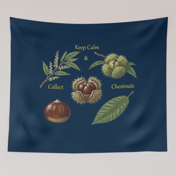 Item preview, Keep Calm and Collect Chestnuts Botanical Autumn Nature Slogan designed and sold by Evelashop.