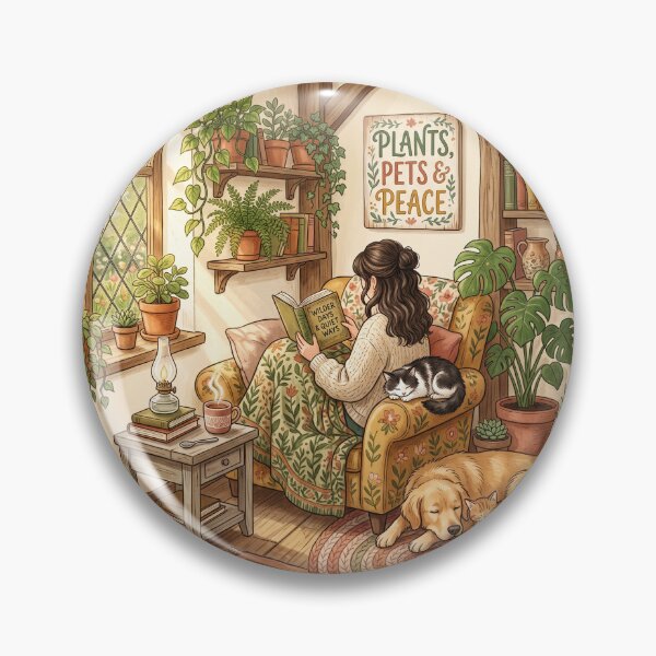 Item preview, Plants Pets And Peace Shirt – Cozy Cottagecore Reading Nook Tee designed and sold by DmaarGroup.