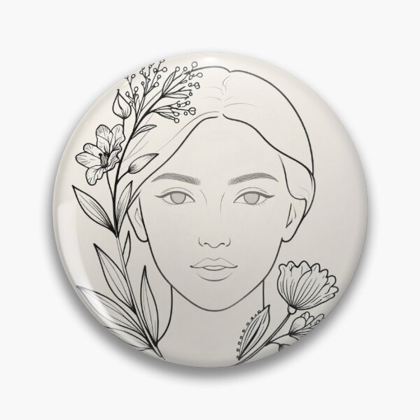 Item preview, Elegant Minimalist Woman Face and Floral Line Art Aesthetic Design designed and sold by Manga moshi .
