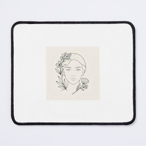 Item preview, Elegant Minimalist Woman Face and Floral Line Art Aesthetic Design designed and sold by Manga moshi .