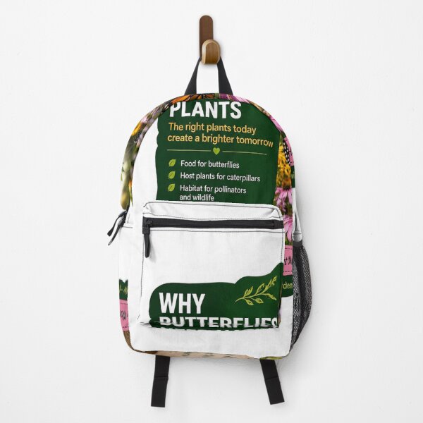 Item preview, Why Butterflies Need Native Plants | Monarch Butterfly Pollinator Garden Sticker designed and sold by Whiskered Garden Studio.