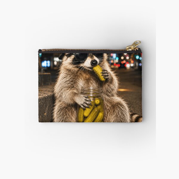 Item preview, Funny Raccoon Eating Pickles Meme, Humor Street Raccoon Pickles Meme designed and sold by 76Valeria.