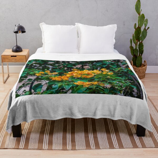 Item preview, Yellow Bougainvillea Vine With Vibrant Flowers and Lush Green Foliage Climbing Wall designed and sold by Nmallia.