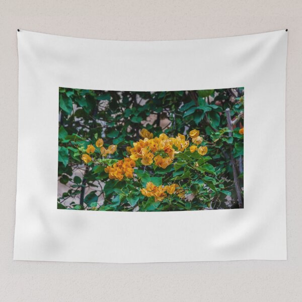 Item preview, Yellow Bougainvillea Vine With Vibrant Flowers and Lush Green Foliage Climbing Wall designed and sold by Nmallia.