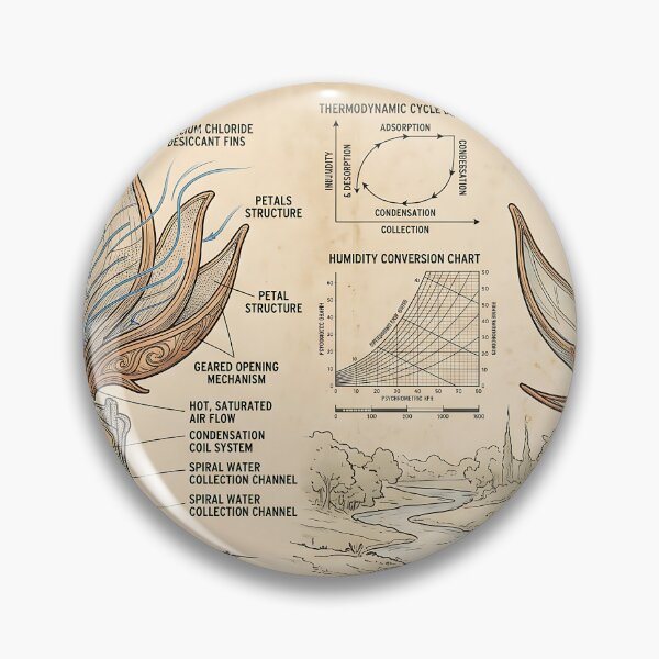 Item preview, Atmospheric Water Harvesting Condenser Technical Schematic designed and sold by MintedMinds.
