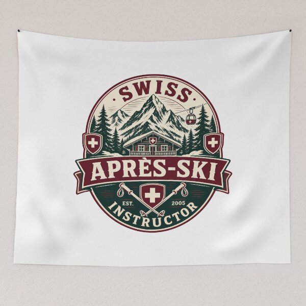 Item preview, Swiss Après-Ski Instructor Mountain Skiing Vintage designed and sold by AntiqueImages.