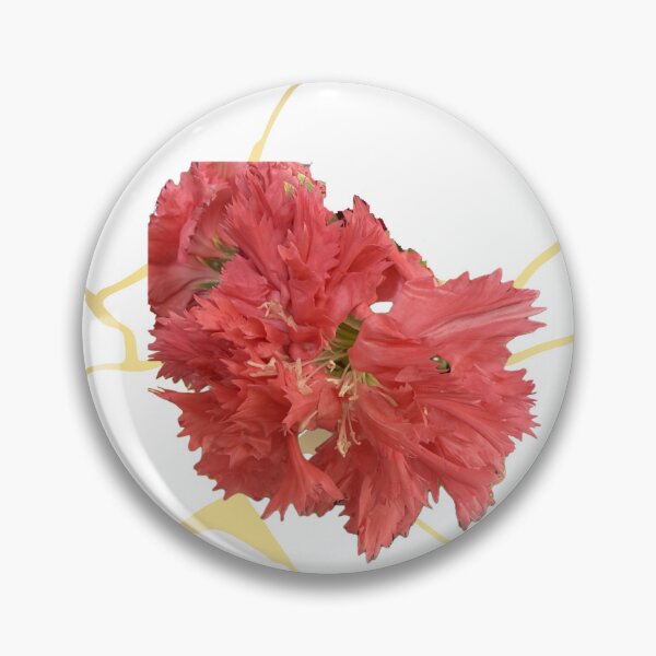 Item preview, Vivid Coral Pink Fringed Carnation Blossom Cutout designed and sold by BalkanBloom.