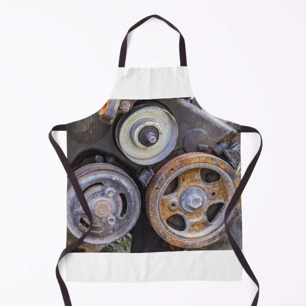 Item preview, Close-Up Of Rusty Engine Pulleys And Worn Belts On Old Automotive Mechanical Part designed and sold by Nmallia.