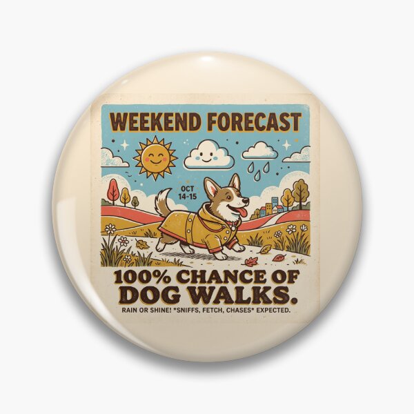 Item preview, Weekend Forecast Dog Walks Shirt – Retro Corgi Weather Report Tee designed and sold by DmaarGroup.