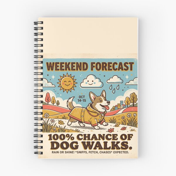 Item preview, Weekend Forecast Dog Walks Shirt – Retro Corgi Weather Report Tee designed and sold by DmaarGroup.