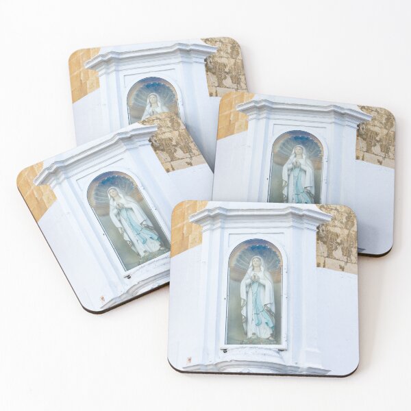 Item preview, Statue of the Virgin Mary in White Street Shrine on Historic Stone Church Wall designed and sold by Nmallia.
