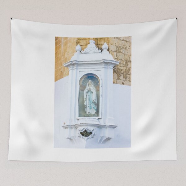 Item preview, Statue of the Virgin Mary in White Street Shrine on Historic Stone Church Wall designed and sold by Nmallia.
