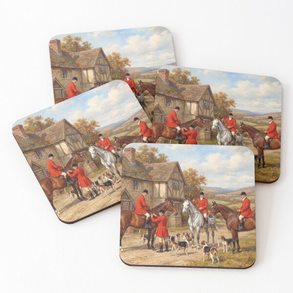 Item preview, English Country Cottage Equestrian Fox Hunting Classic Oil Painting designed and sold by KiwiRider.