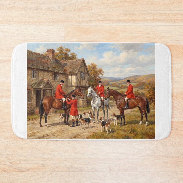 Item preview, English Country Cottage Equestrian Fox Hunting Classic Oil Painting designed and sold by KiwiRider.