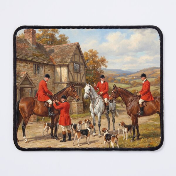 Item preview, English Country Cottage Equestrian Fox Hunting Classic Oil Painting designed and sold by KiwiRider.