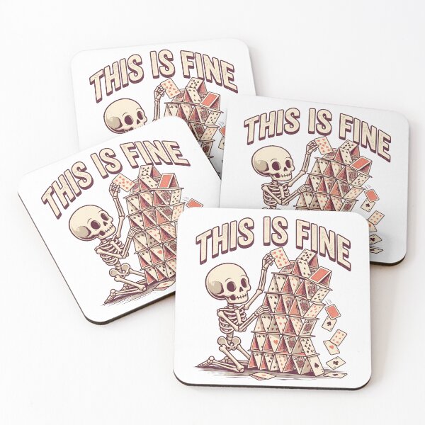 Item preview, Skeleton Kneeling and Carefully Placing Card on Top of Wobbly House of Cards designed and sold by MisteryDesigner.