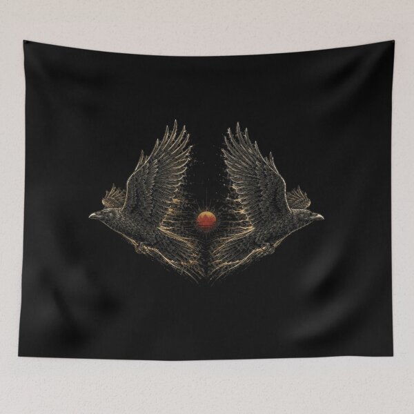Item preview, Outward Messengers — Norse Raven Pair at Sunset designed and sold by OblivionRise.