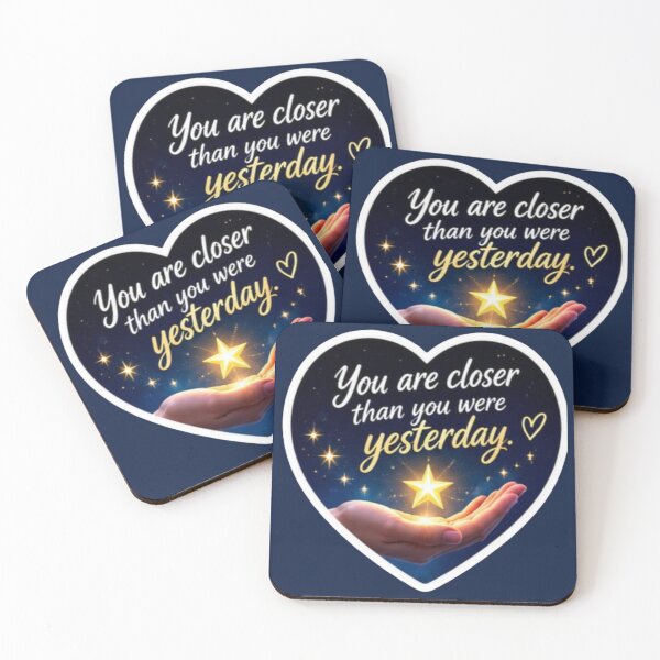 Item preview, You Are Closer Than You Were Yesterday Celestial Heart - Quote Sticker designed and sold by Scro-Ciob-Shop.