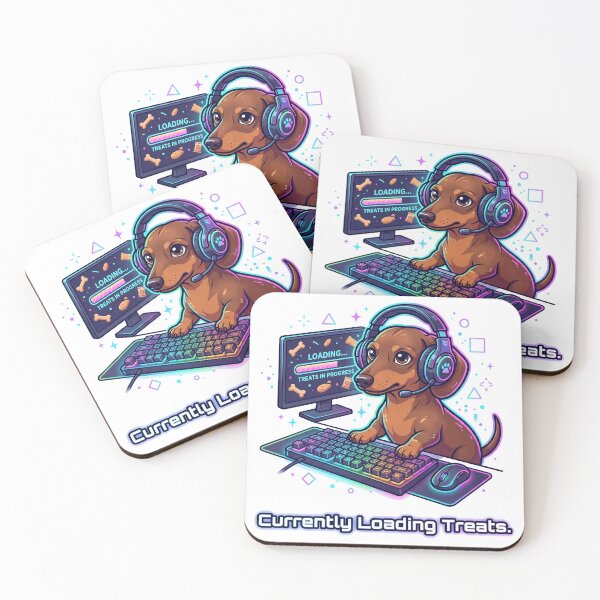 Item preview, Loading Treats Neon Gamer Puppy Dachshund Design designed and sold by jgoteiner.