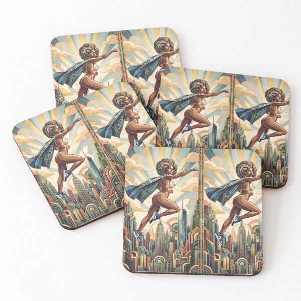 Item preview, Art Deco Superhero Print designed and sold by MattBStickers.