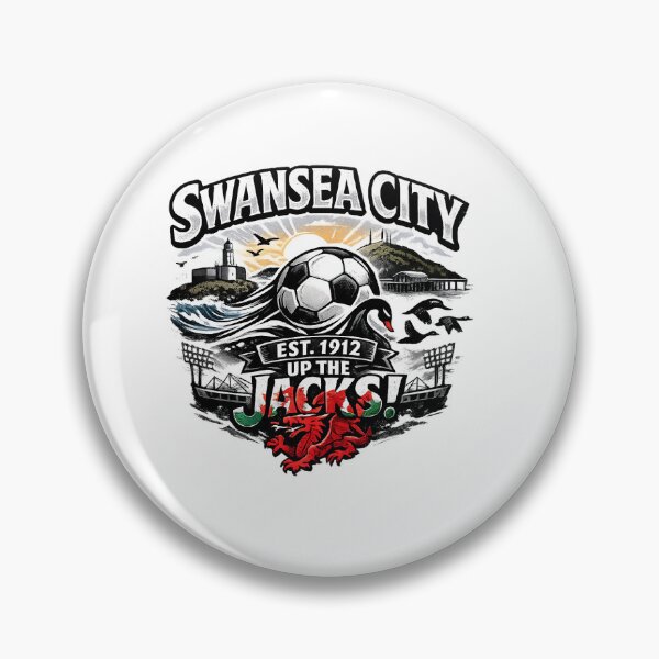 Item preview, Swansea City Vintage Football Fan Art | Up the Jacks Welsh Supporter Design Est. 1912 designed and sold by GarnerSupplyCo.