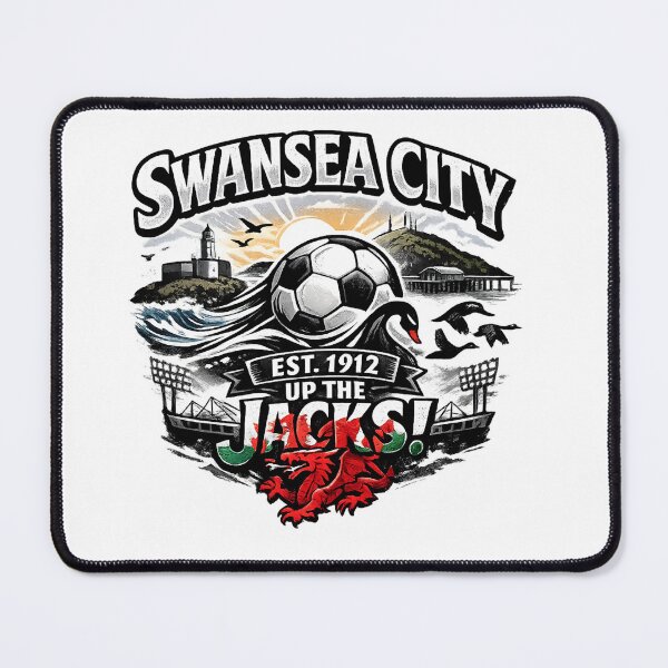 Item preview, Swansea City Vintage Football Fan Art | Up the Jacks Welsh Supporter Design Est. 1912 designed and sold by GarnerSupplyCo.