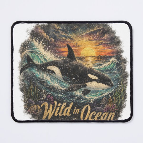 Item preview, Vintage Orca Killer Whale Wild in Ocean Retro Sunset Design designed and sold by MagySale.