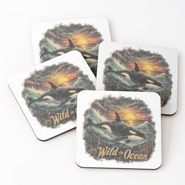 Item preview, Vintage Orca Killer Whale Wild in Ocean Retro Sunset Design designed and sold by MagySale.