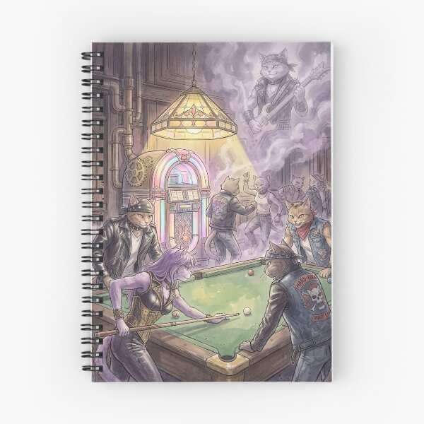 Item preview, Poster of rock 'n' roll cats playing pool in a vintage bar designed and sold by TheCoolCatsMx.