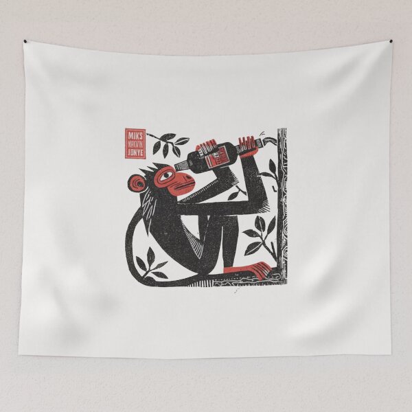 Item preview, Vintage Linocut Style Monkey Retro Folk Art Animal  designed and sold by Gbriel3.