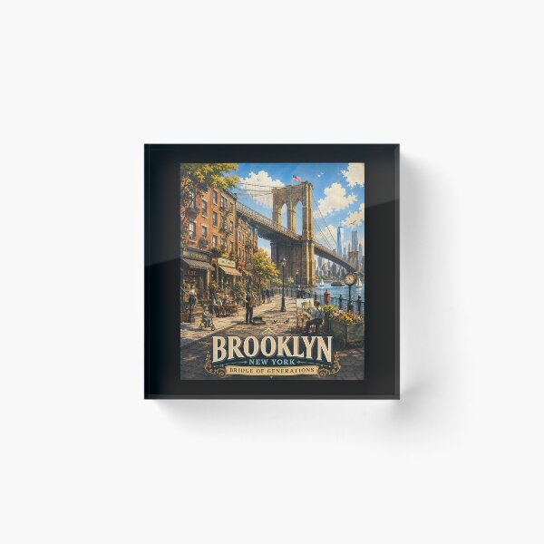 Item preview, Brooklyn Bridge New York Vintage Travel Poster designed and sold by Dikshant Goyal.