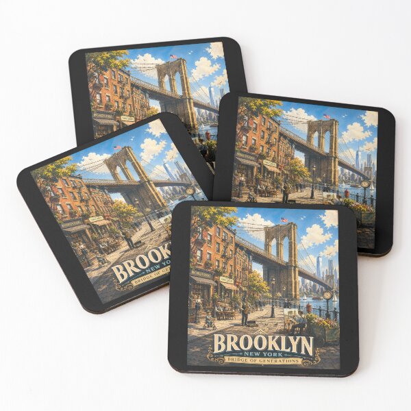 Item preview, Brooklyn Bridge New York Vintage Travel Poster designed and sold by Dikshant Goyal.