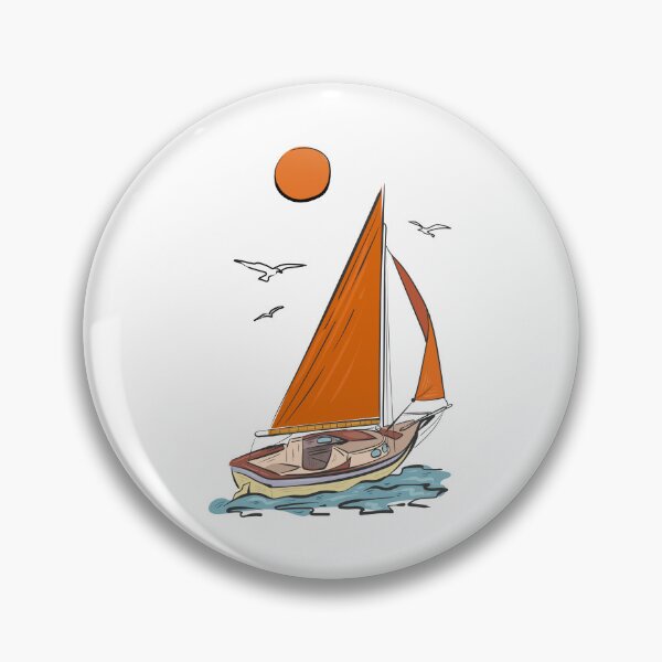 Item preview, Sailboat with sails on calm sea – coastal nautical design designed and sold by Deepness2023.