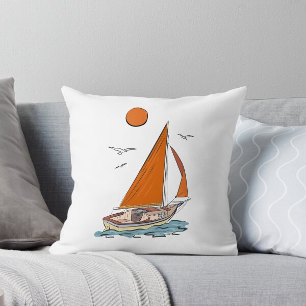 Item preview, Sailboat with sails on calm sea – coastal nautical design designed and sold by Deepness2023.