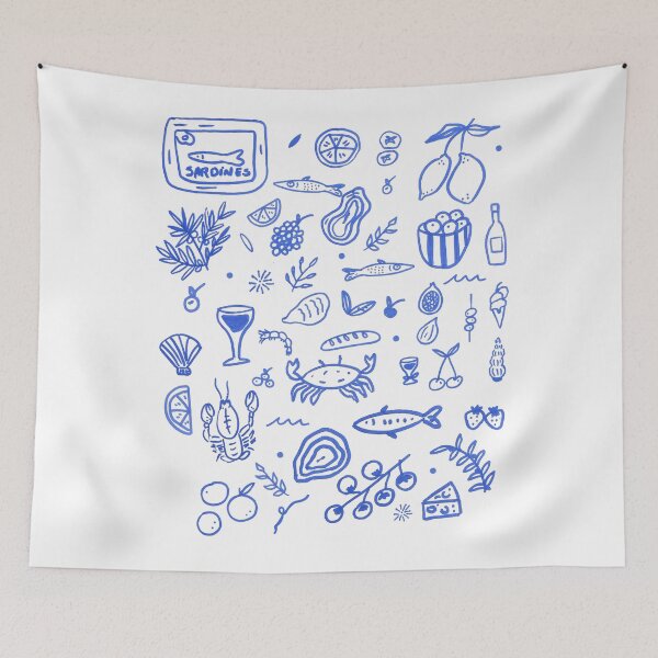 Item preview, Mediterranean Marine Still Life in Cobalt Blue designed and sold by ElizabethCoelho.