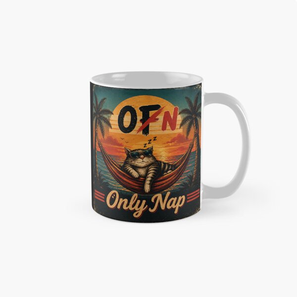 Item preview, Lazy Cat Shirt – Only Nap | Vintage Hammock Sunset Design designed and sold by Claws & Chaos.