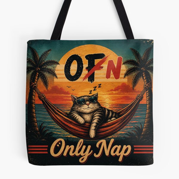Item preview, Lazy Cat Shirt – Only Nap | Vintage Hammock Sunset Design designed and sold by Claws & Chaos.