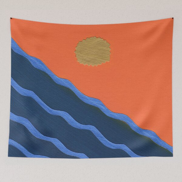 Item preview, Abstract Sunset on Wavy Sea designed and sold by Kristy Carpenter.