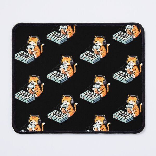 Item preview, Kawaii Pixel Orange Tabby Cat Drinking Boba For Retro 90s Kids designed and sold by roarsomethings.