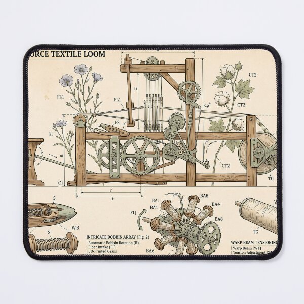 Item preview, Open-Source Human-Powered Textile Spinning Loom Patent designed and sold by MintedMinds.
