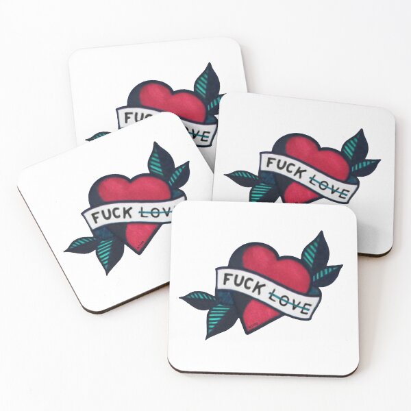 Item preview, Fuck love tattoo designed and sold by emeteneme.