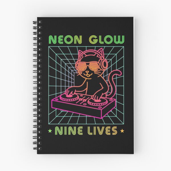 Item preview, Synthwave DJ Cat 80s Retro Neon Glow For Music Lovers designed and sold by roarsomethings.