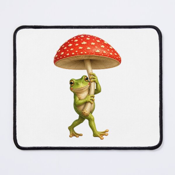 Item preview, Shroom Service, Cute Frog Carrying a Mushroom Umbrella designed and sold by RoPrincess.