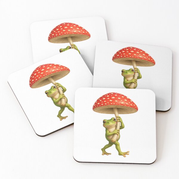 Item preview, Shroom Service, Cute Frog Carrying a Mushroom Umbrella designed and sold by RoPrincess.