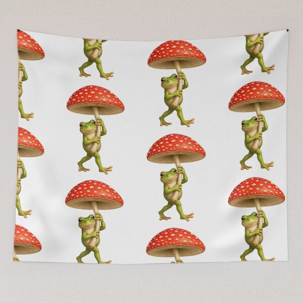 Item preview, Shroom Service, Cute Frog Carrying a Mushroom Umbrella designed and sold by RoPrincess.