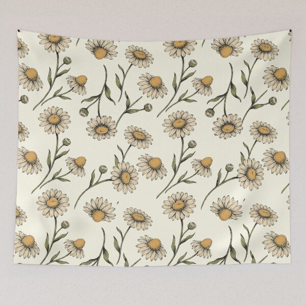 Item preview, Vintage Daisy Botanical Line Art Pattern designed and sold by NuvoraNest.